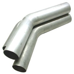 3.00" 45 Degree Pipe - Brushed Aluminum - Click Image to Close